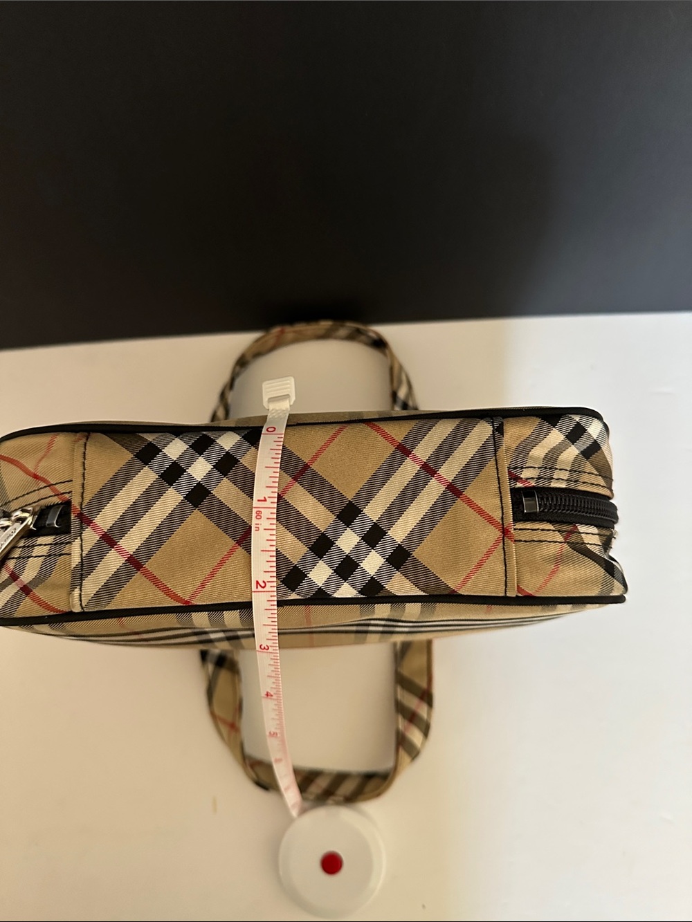 Burberrys Plaid Handheld Cosmetic Bag - Beige, Black, Red NWOT - Picture 7 of 9